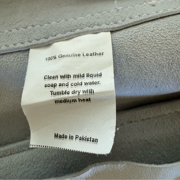 JKT White Leather Moto Jacket With Grey Hoodie Sweatshirt Insert. Size XS. - Picture 5 of 5